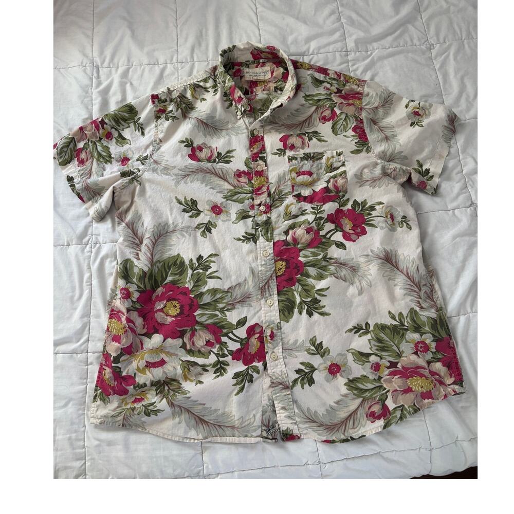 Vintage Denim & Supply Ralph Laurem Floral Hawaiian Button-Up Shirt Size XL